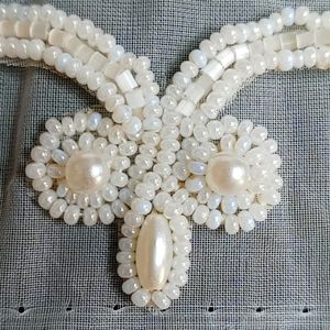 2 + Yards Vintage Bridal Communion Embellishments Trim Applique Pearlized